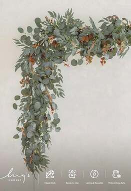 Ling's Moment Artificial Eucalyptus and Willow Leaf Garland, Terracotta (2 Pack)